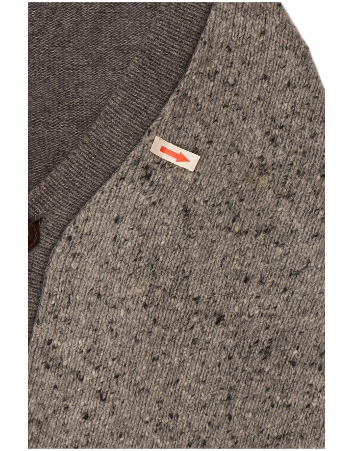 Il Granchio Pull Cardigan Homme IT 50 Laine Mouchetée Gris Moyen