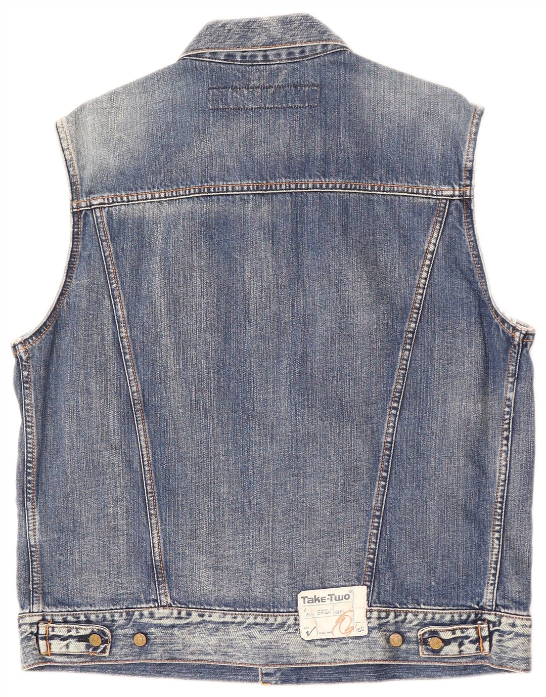 TAKE TWO Gilet en Jean Garçon 13-14 Ans XL Bleu Coton