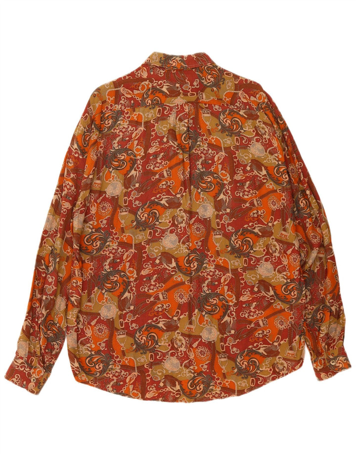 Cotton Club Chemise Homme Marron Moyen Floral Viscose