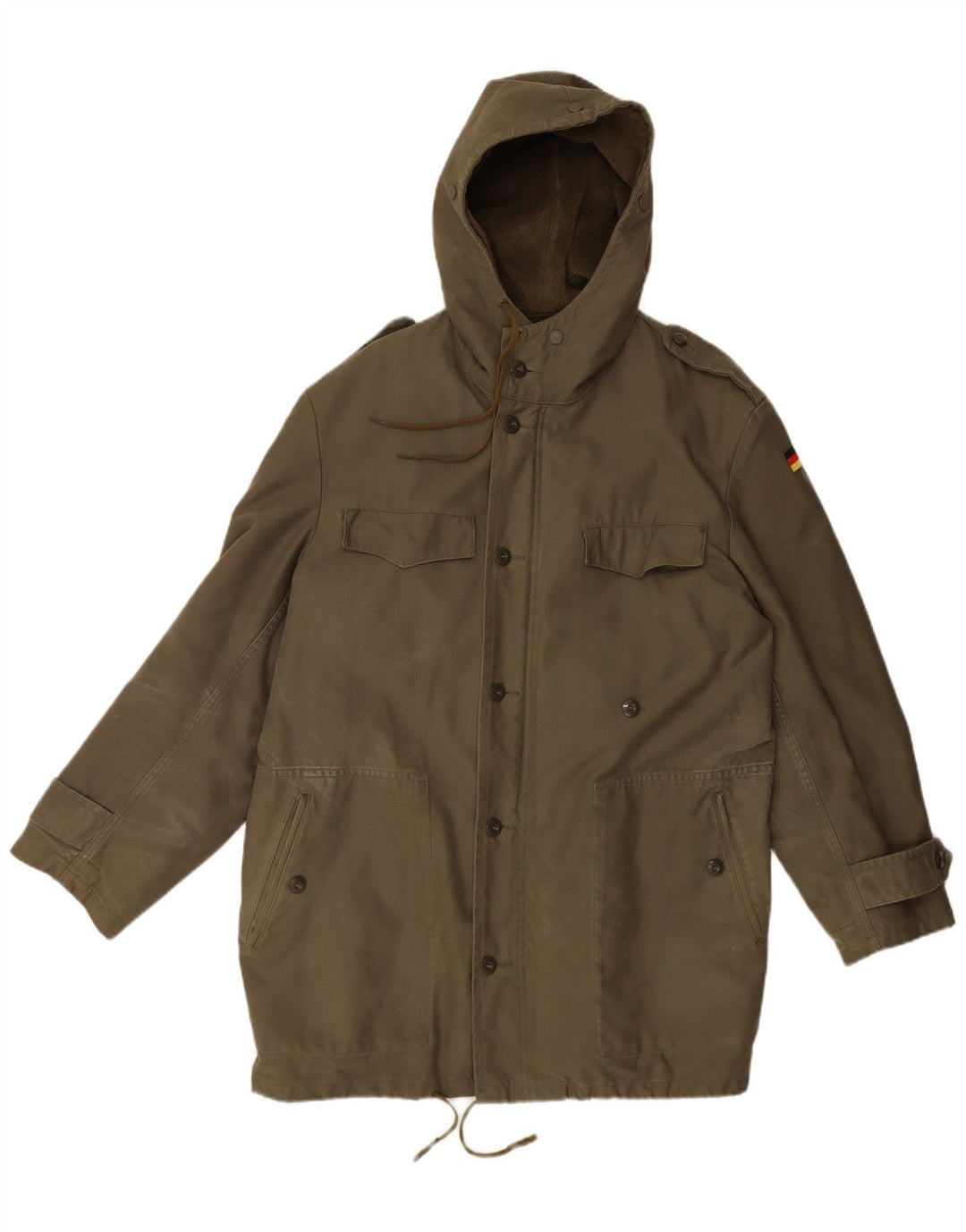 VINTAGE Veste Parka à capuche militaire pour homme UK 40 Grand Vert