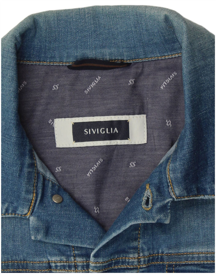 SIVIGLIA Gilet en jean pour homme UK 38 Bleu moyen