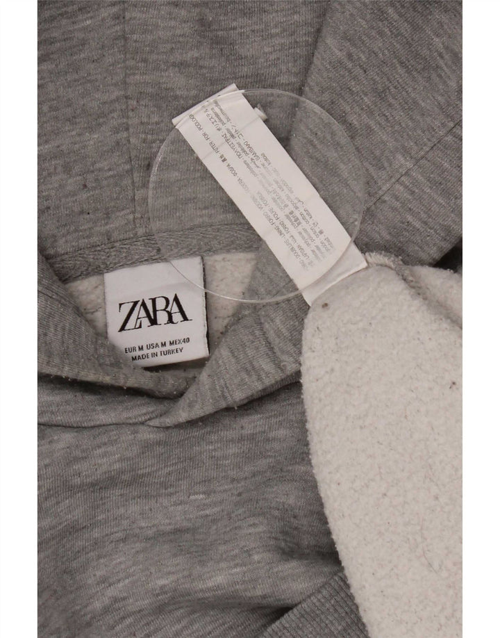 Zara Pull À Capuche Homme Gris Moyen Polyester