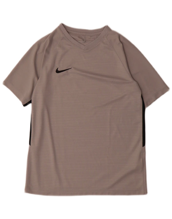 Nike Garçons Dri Fit T-Shirt Top 13-14 ans XL Gris Colorblock Polyester