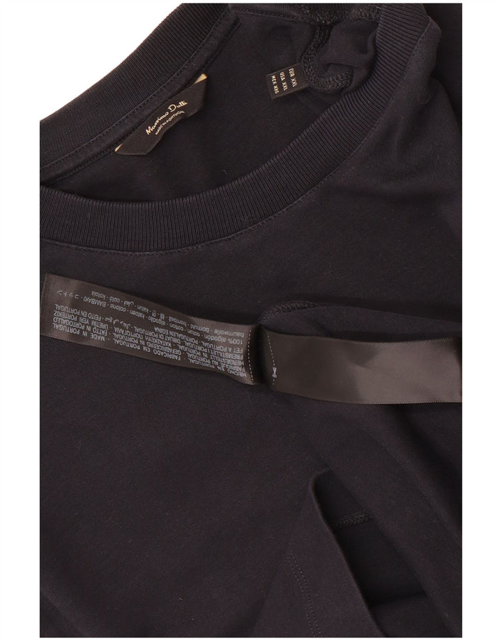 Massimo Dutti T-Shirt Homme Top 2XL Bleu Marine Coton