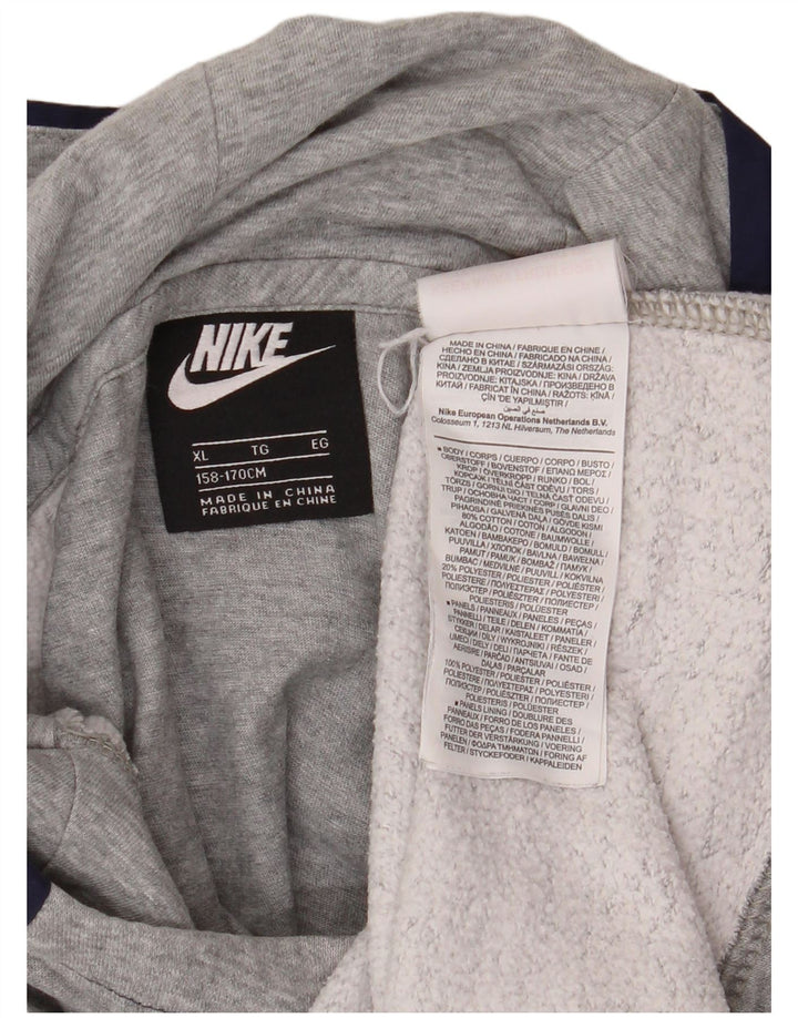 NIKE Pull à capuche graphique pour garçon 13-14 ans XL Gris Colorblock Coton
