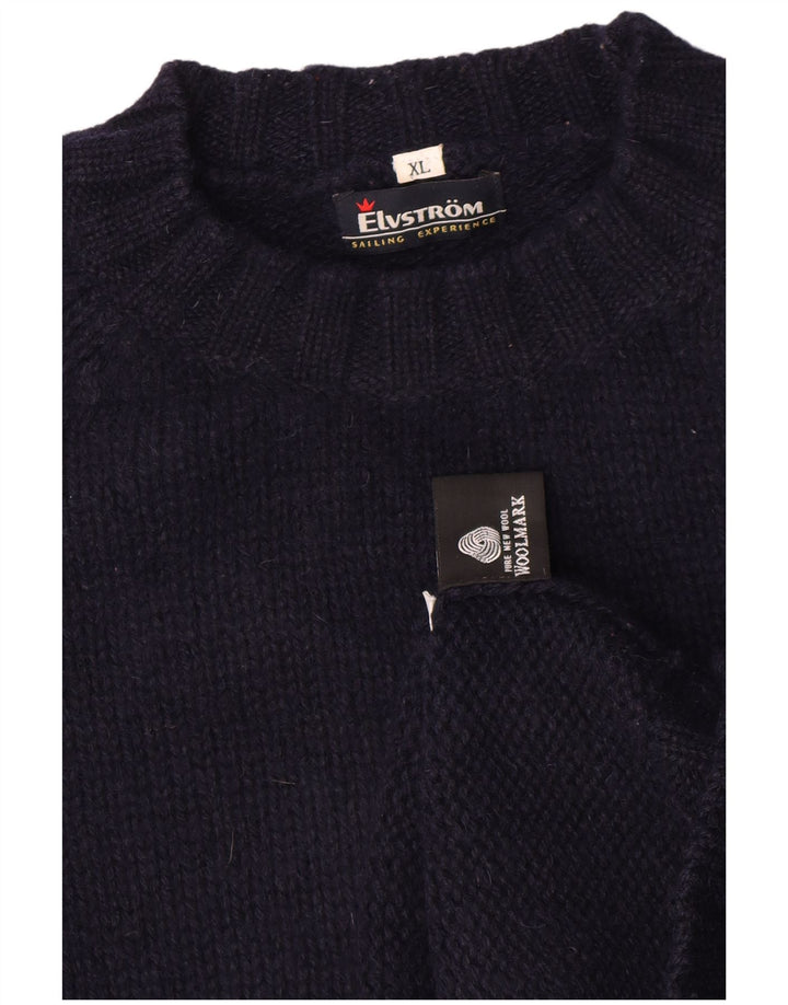 Elvstrom Pull col roulé pour homme XL en laine bleu marine