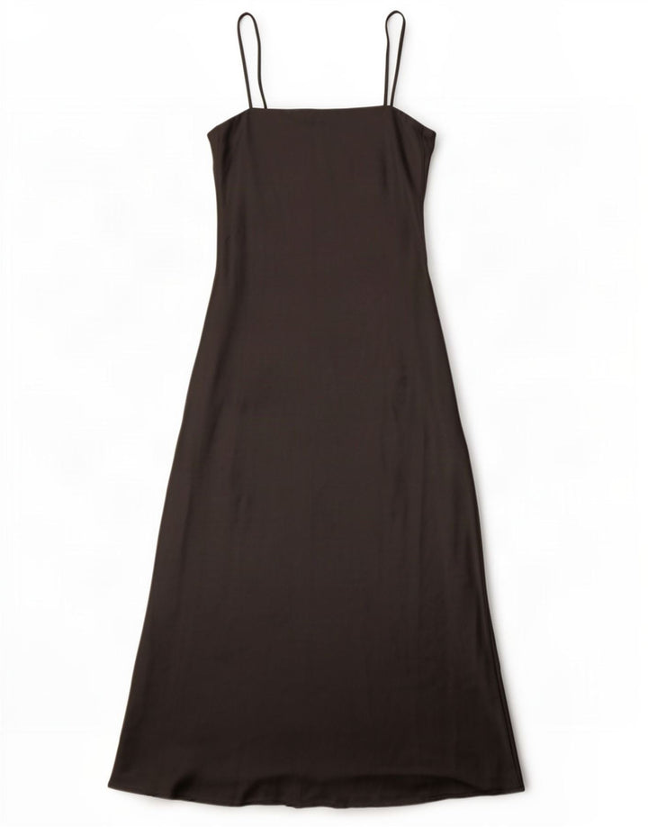 Zara Femme Maxi Slip Robe UK 10 Petit Noir Polyester