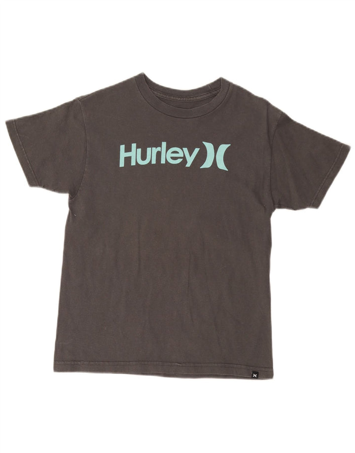 HURLEY T-shirt graphique coupe classique pour femme UK 18 gris moyen en coton