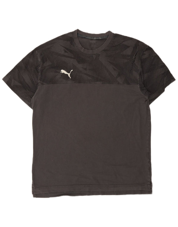 Puma T-Shirt Homme Gris Large Coton Géométrique