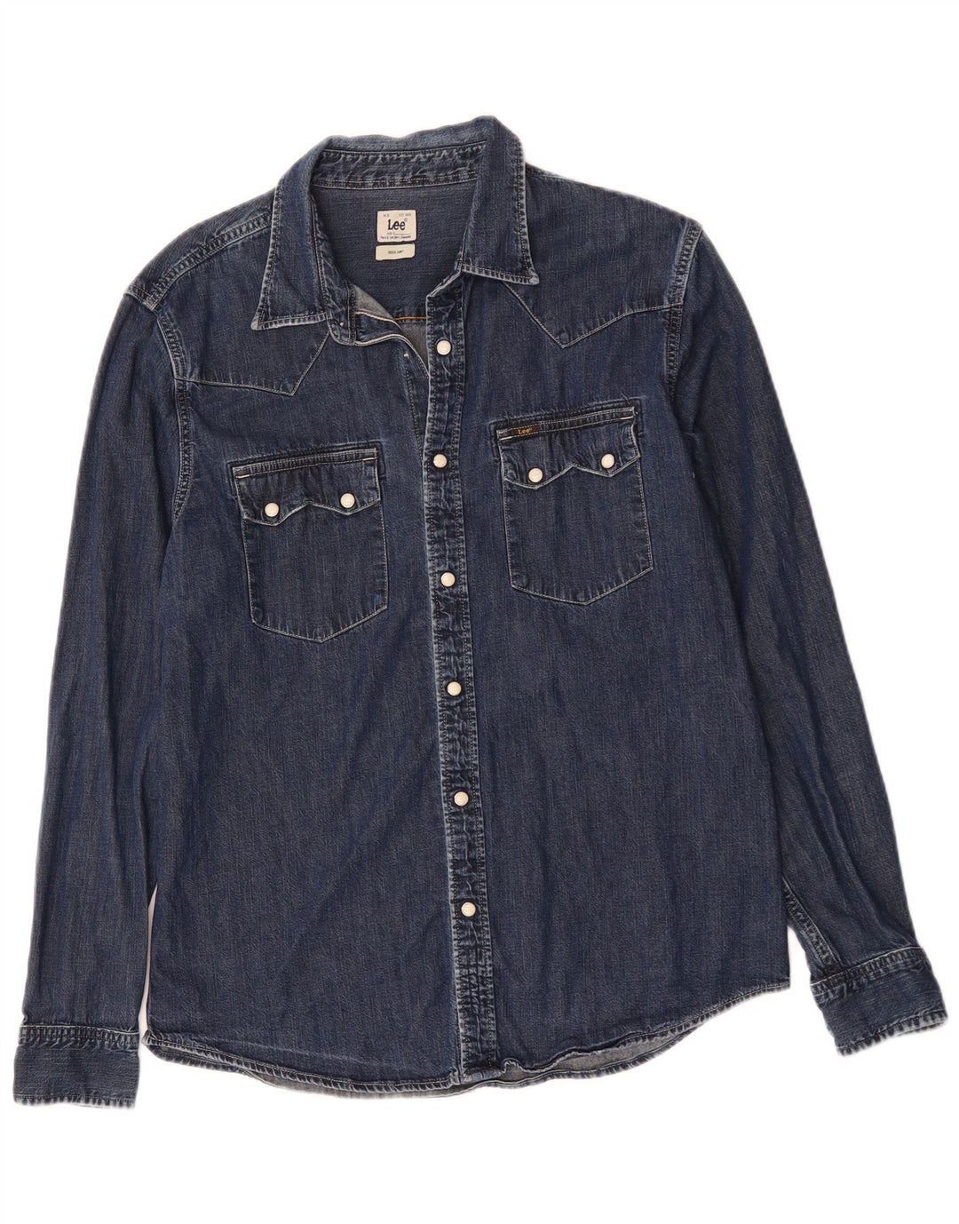 LEE Chemise en Jean Homme Large Bleu Marine Coton