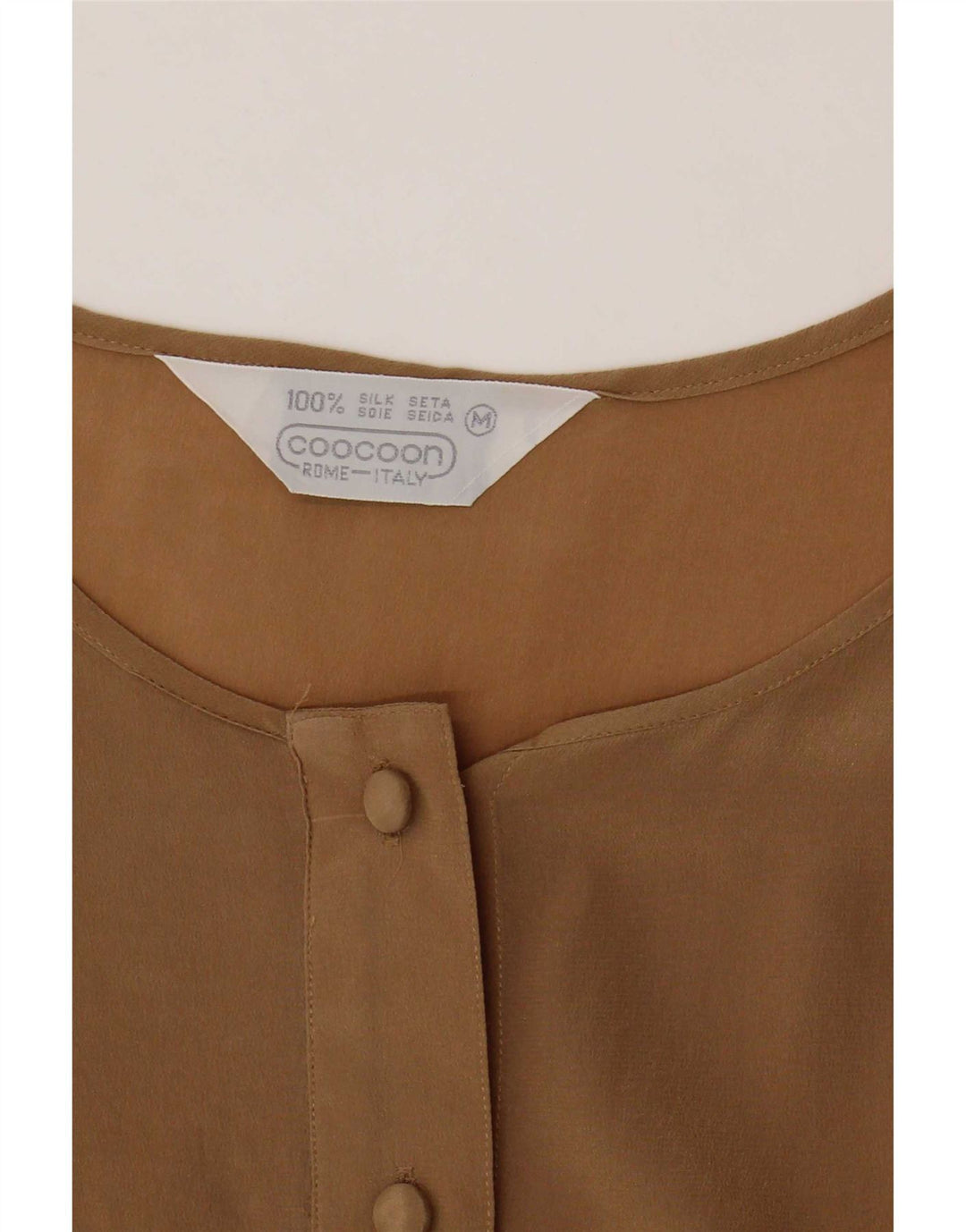 Coocoon Chemisier sans manches pour femme UK 42 en soie marron moyen