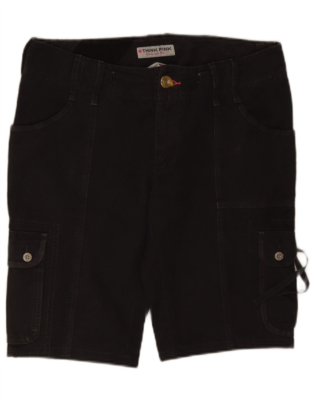 Think Pink Short Cargo Femme IT 46 Large W34 Gris Coton