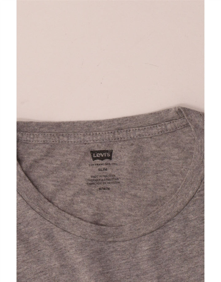 Levi's T-Shirt Slim Graphic Femme UK 14 Gris Moyen