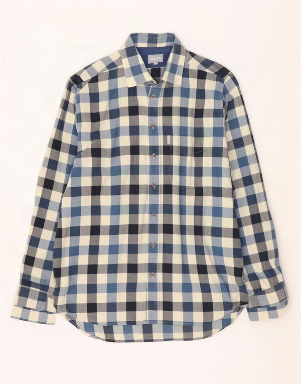 Musto Chemise en flanelle pour homme Taille 16 1/2 Grand coton à carreaux bleus