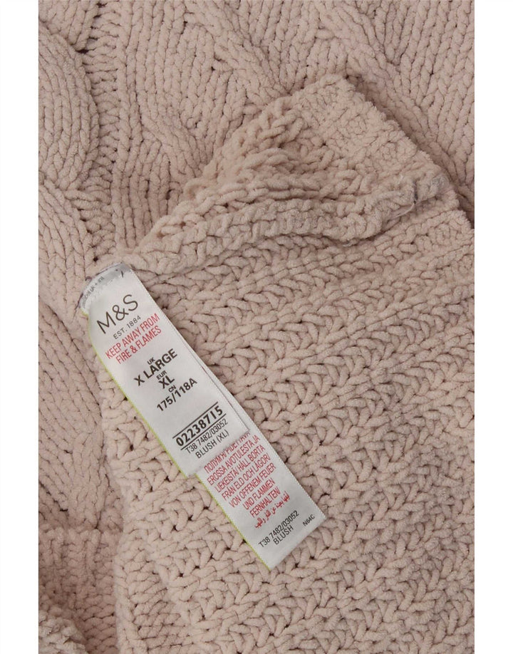 Marks & Spencer Pull surdimensionné à col roulé pour femme UK 18 XL Beige