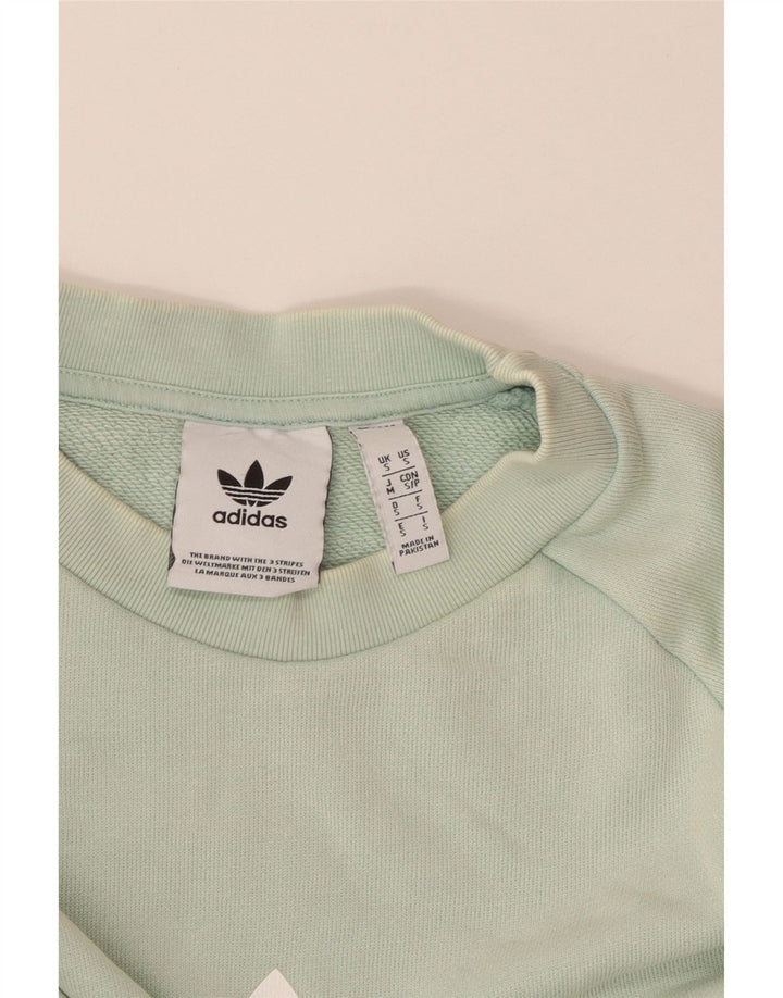 Adidas Sweat-shirt graphique pour homme Petit coton turquoise