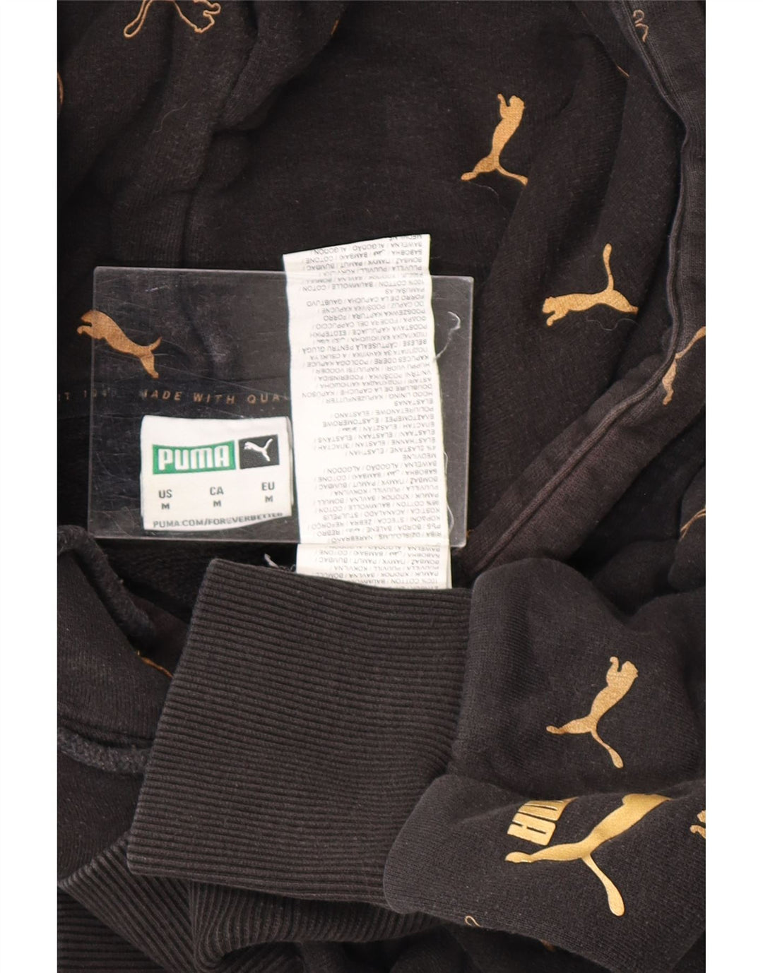 PUMA Sweat à Capuche Graphique Homme Noir Moyen Coton