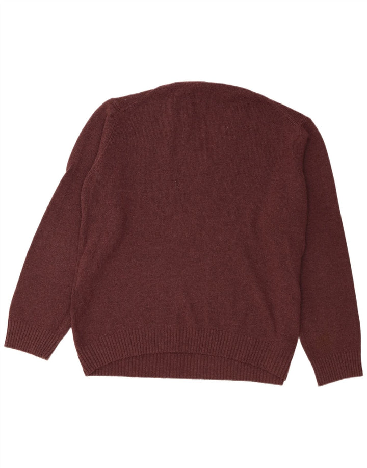 Marks & Spencer Pull col V pour homme XL en laine bordeaux