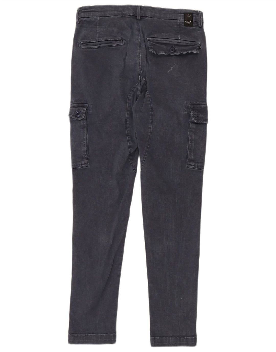 REPLAY Jean Slim Jaan Cargo W30 L30 Homme Bleu Marine Coton