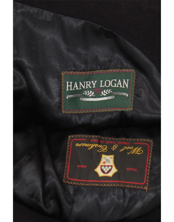 VINTAGE Manteau Homme UK 40 Grande Laine Bleu Marine