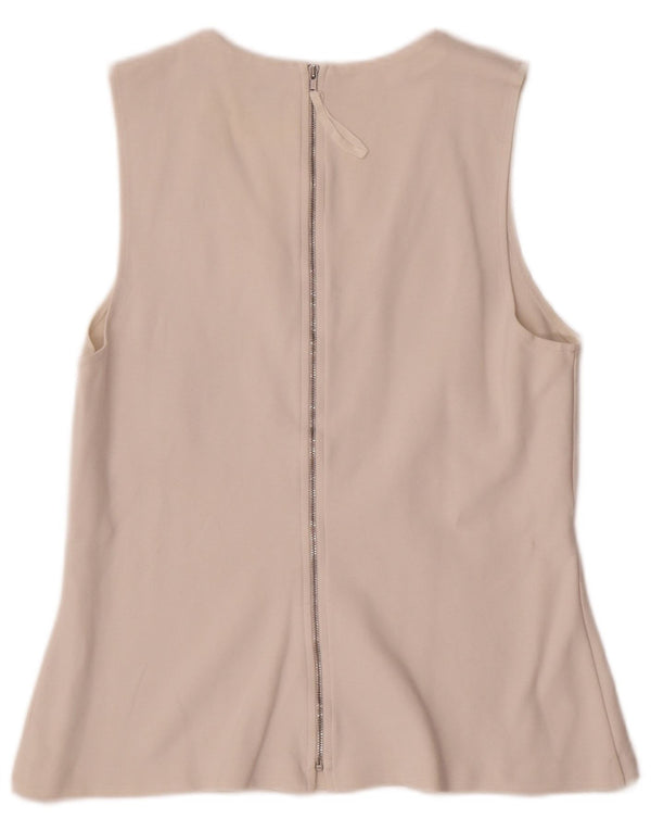 J. Crew Chemisier sans manches pour femme UK 12 en coton blanc moyen