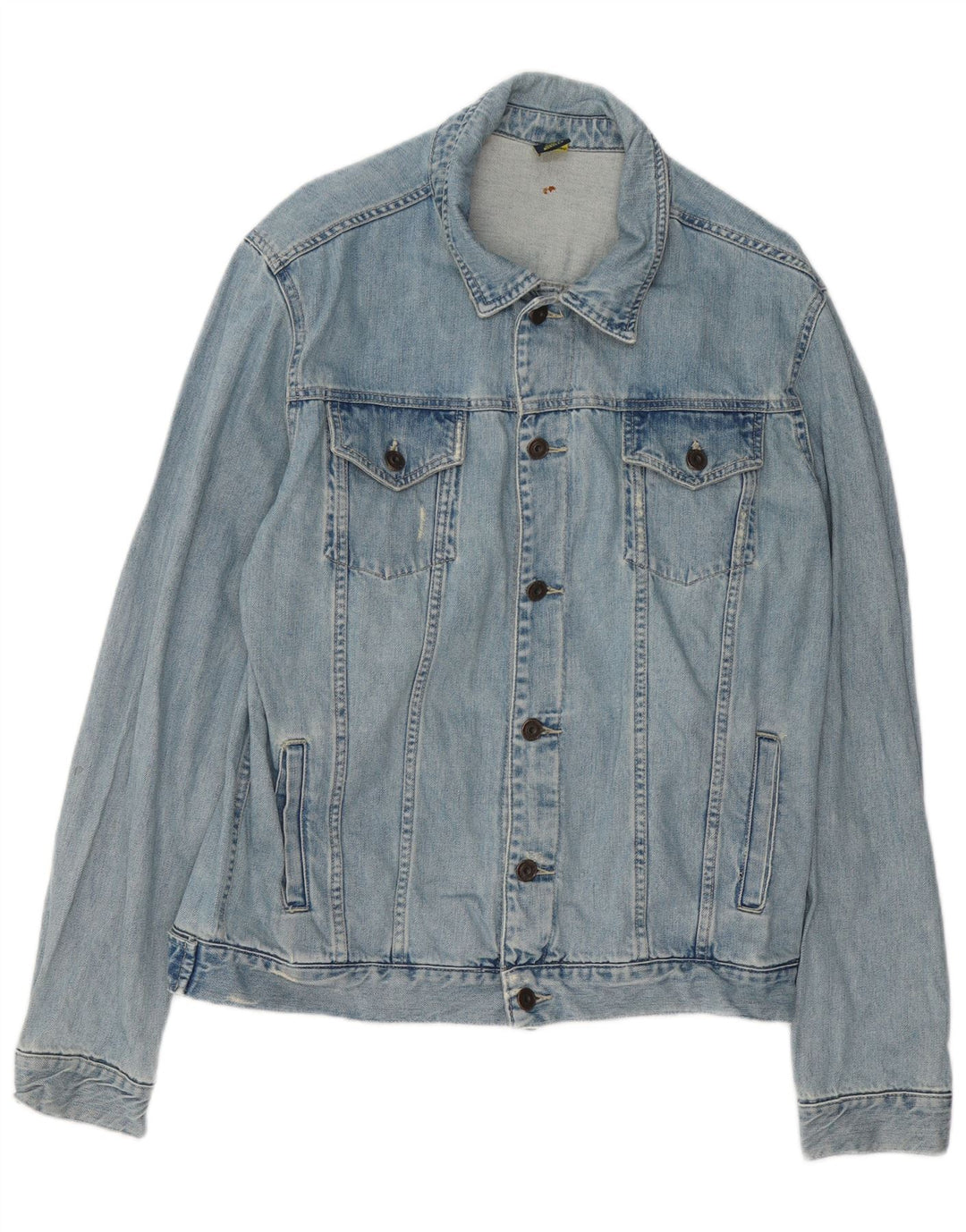 ZARA Veste en jean pour homme UK 42 XL Bleu Coton
