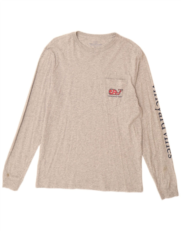 Vineyard Vines Haut graphique à manches longues pour homme Petit coton gris