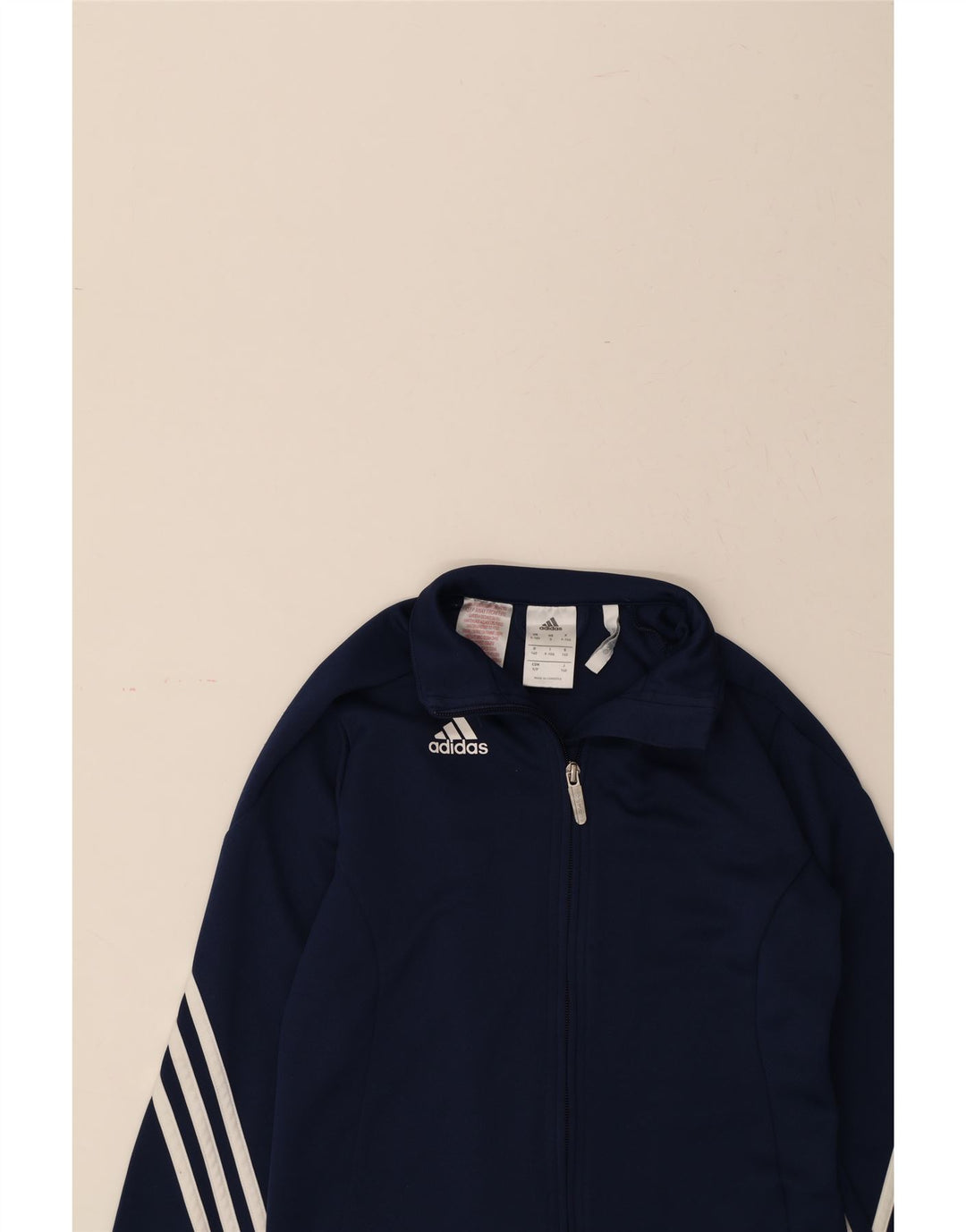 ADIDAS Boys Climalite Tracksuit Top Jacket 9-10 Years Navy Blue Polyester Vintage Adidas and Second-Hand Adidas from Messina Hembry 