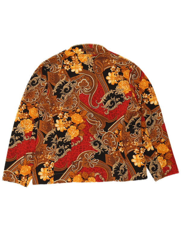 vintage Femme 5 Bouton Blazer Veste UK 16 Grand Paisley Multicolore