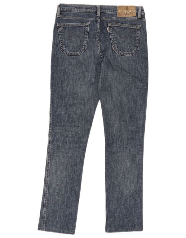 Jeckerson Jean Slim Femme W29 L28 Bleu Floral Coton