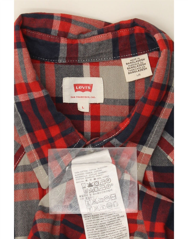 LEVI'S Chemise Flanelle Homme Grand Carreau Rouge Coton