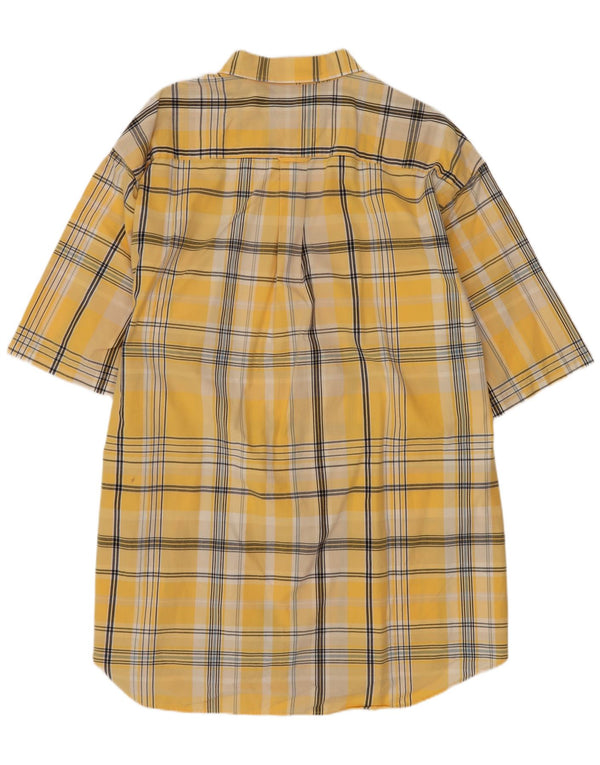 Nautica Chemise à manches courtes pour homme XL en coton à carreaux jaunes