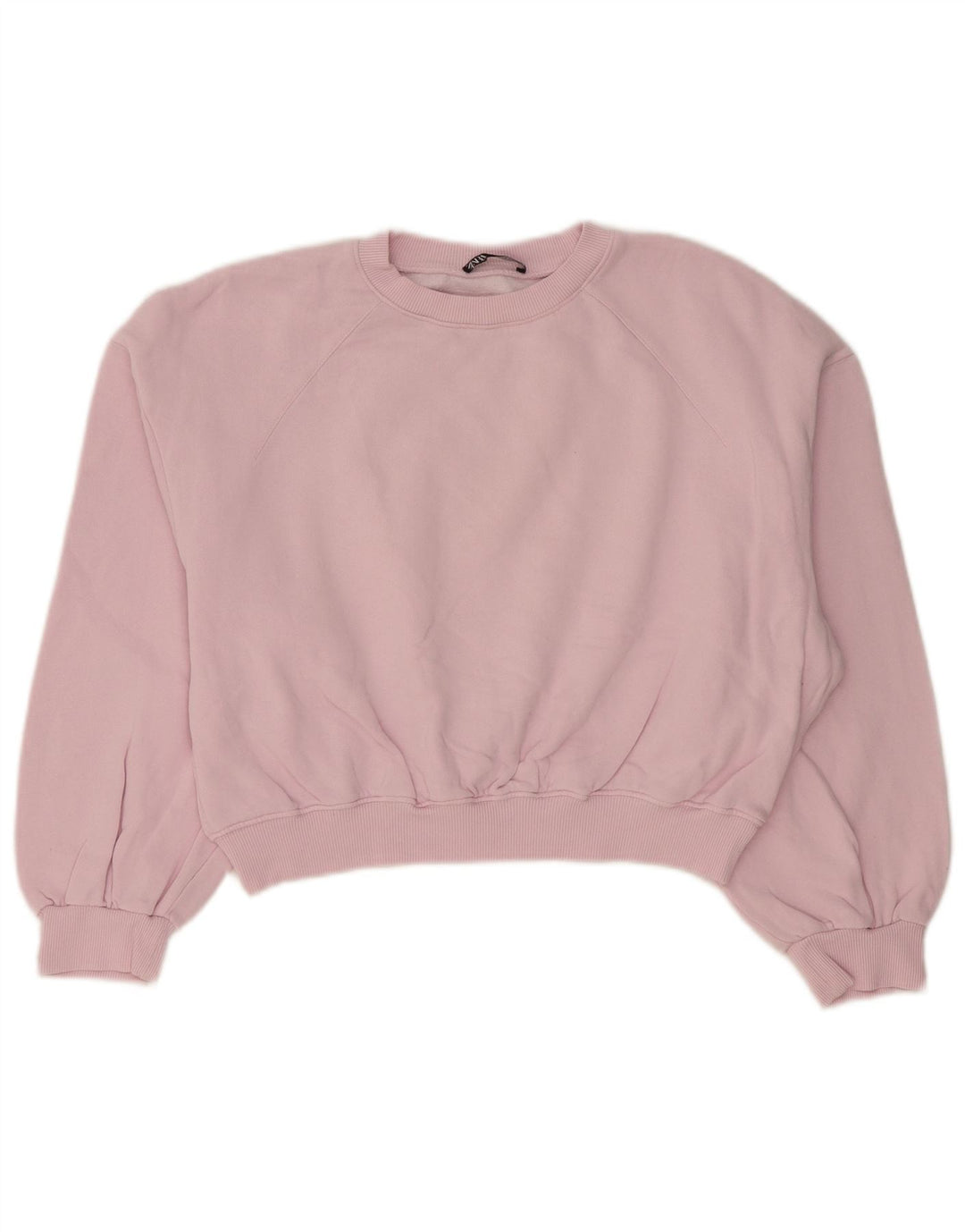Zara Sweat-shirt court surdimensionné pour femme UK 10 Petit Rose