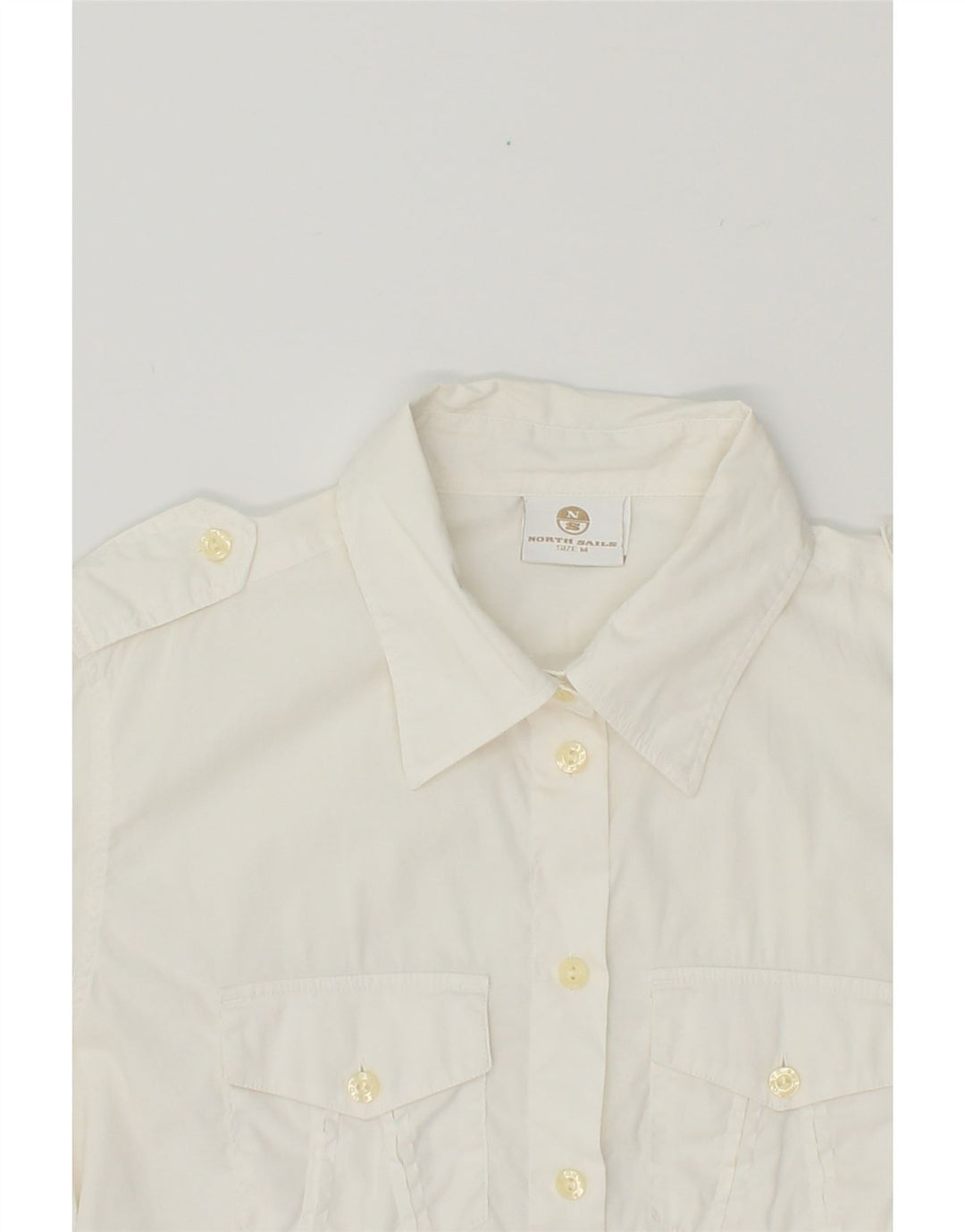 NORTH SAILS Womens Graphic Shirt UK 12 Medium White Vintage North Sails and Second-Hand North Sails from Messina Hembry 