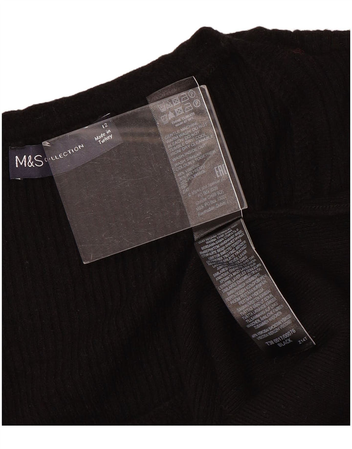 Marks & Spencer Pull col bateau pour femme UK 12 Medium Noir Viscose