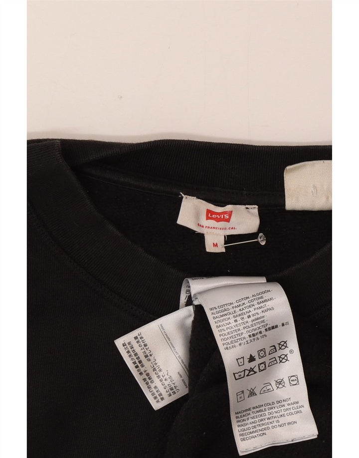 Levi's Sweat-Shirt Graphique Oversize Femme UK 14 Noir Moyen Coton