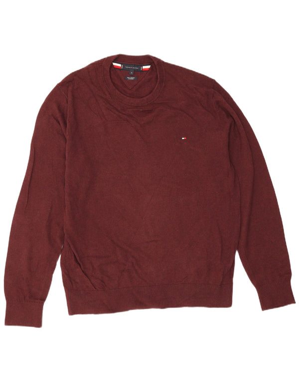Tommy Hilfiger Pull à col rond pour homme XL en coton marron