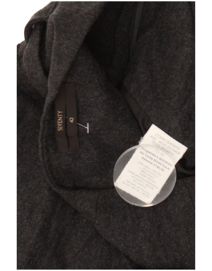 Seventy Jupe trapèze pour femme IT 42 Medium W28 Laine vierge mouchetée gris