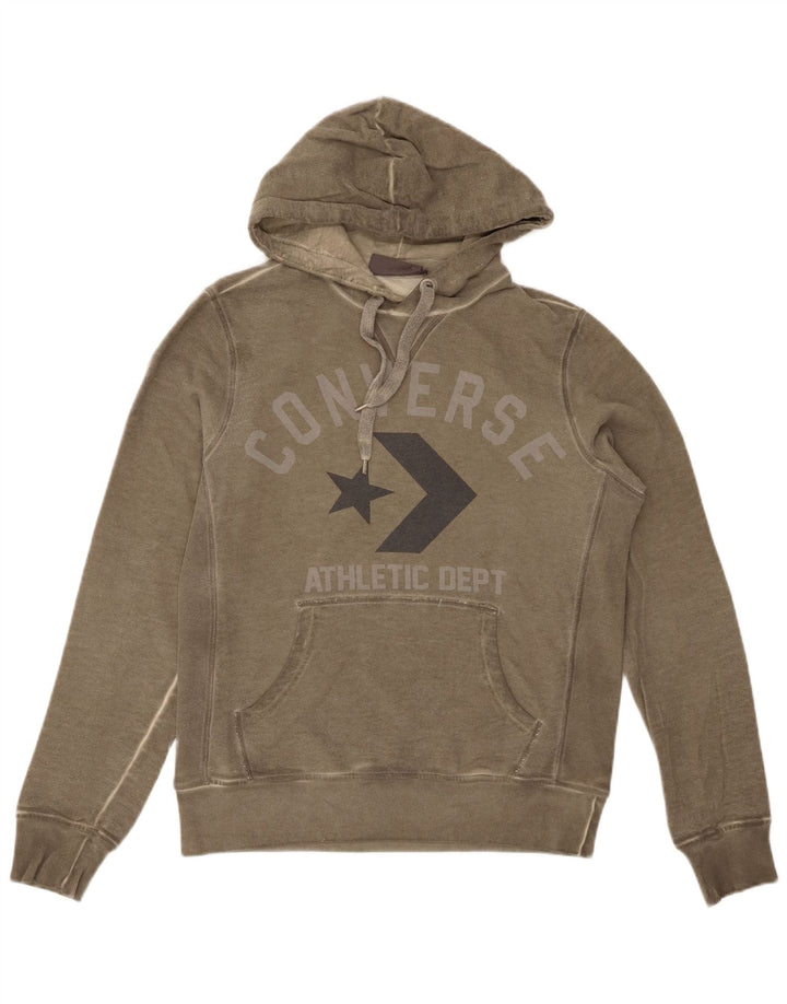 CONVERSE Mens Athletic Dept Graphic Hoodie Jumper Medium Grey Cotton
