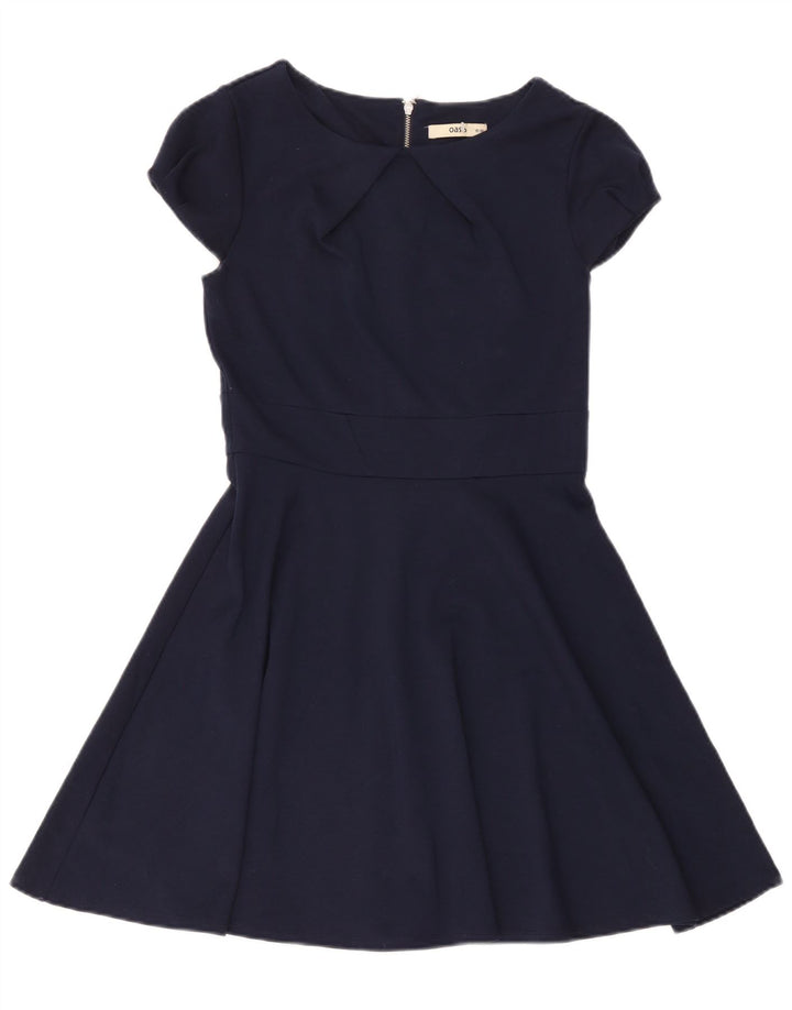 Oasis Robe trapèze pour femme UK 10 Petit Bleu Marine Polyester