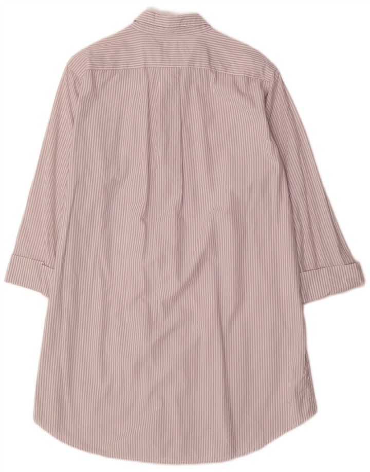 RALPH LAUREN Robe chemise pour femme UK 14 Coton à fines rayures gris moyen