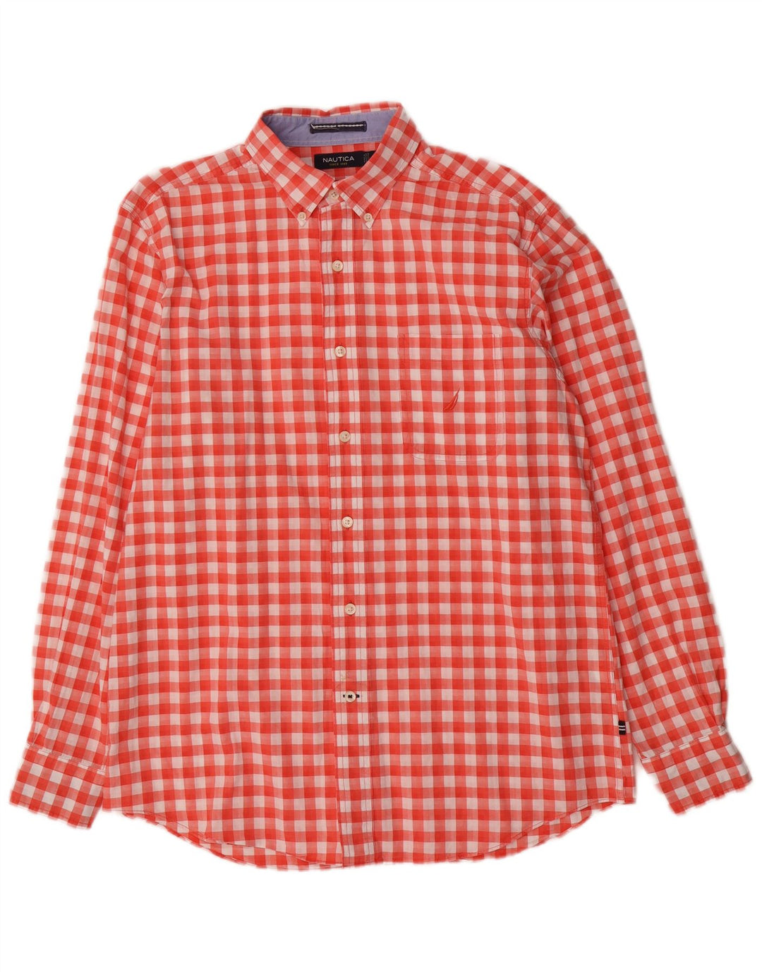 Chemise Homme Nautica Coton Vichy Rouge Moyen