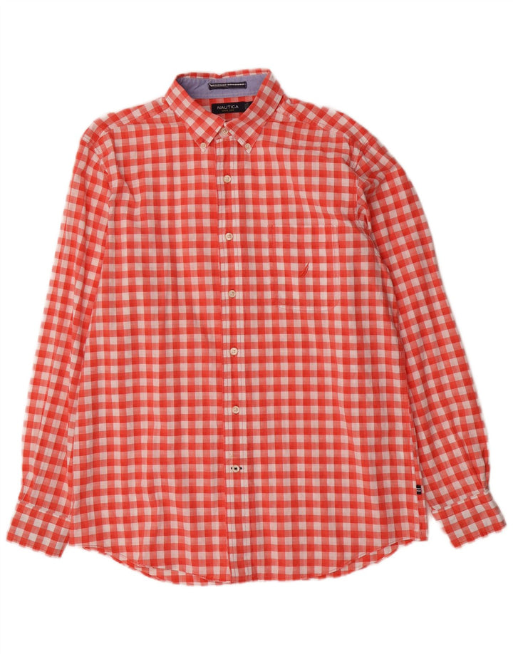 Chemise Homme Nautica Coton Vichy Rouge Moyen