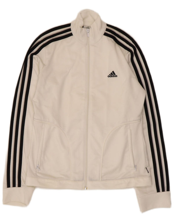 Adidas Veste de survêtement pour femme UK 10 Petit Blanc Polyester