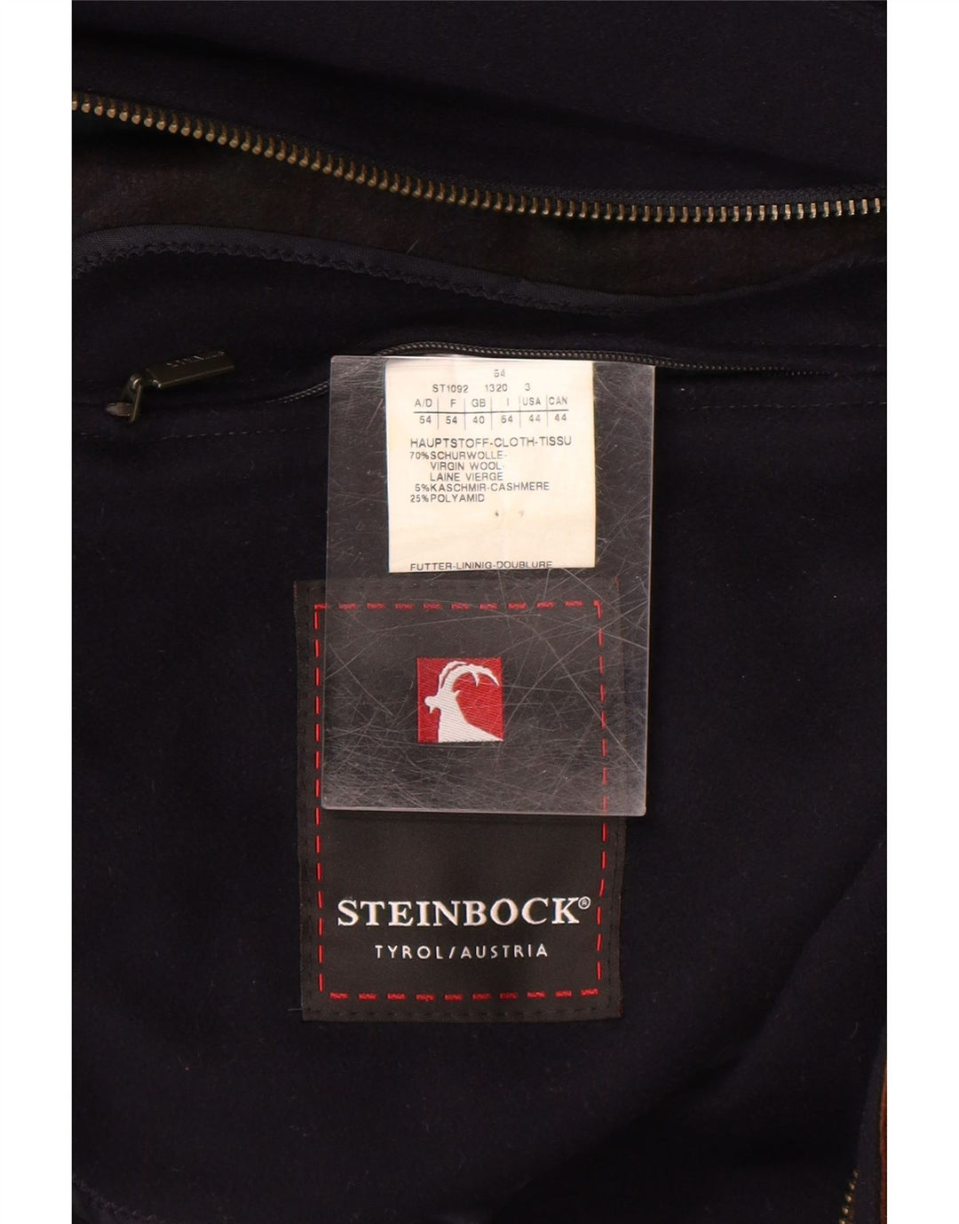 Steinbock Pardessus Homme UK 40 Grande Laine Bleu Marine