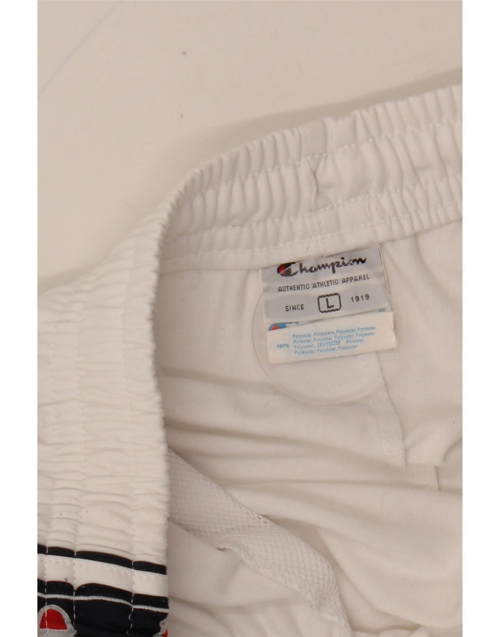 CHAMPION Pantalon de Survêtement Graphique Homme Large Blanc Colourblock