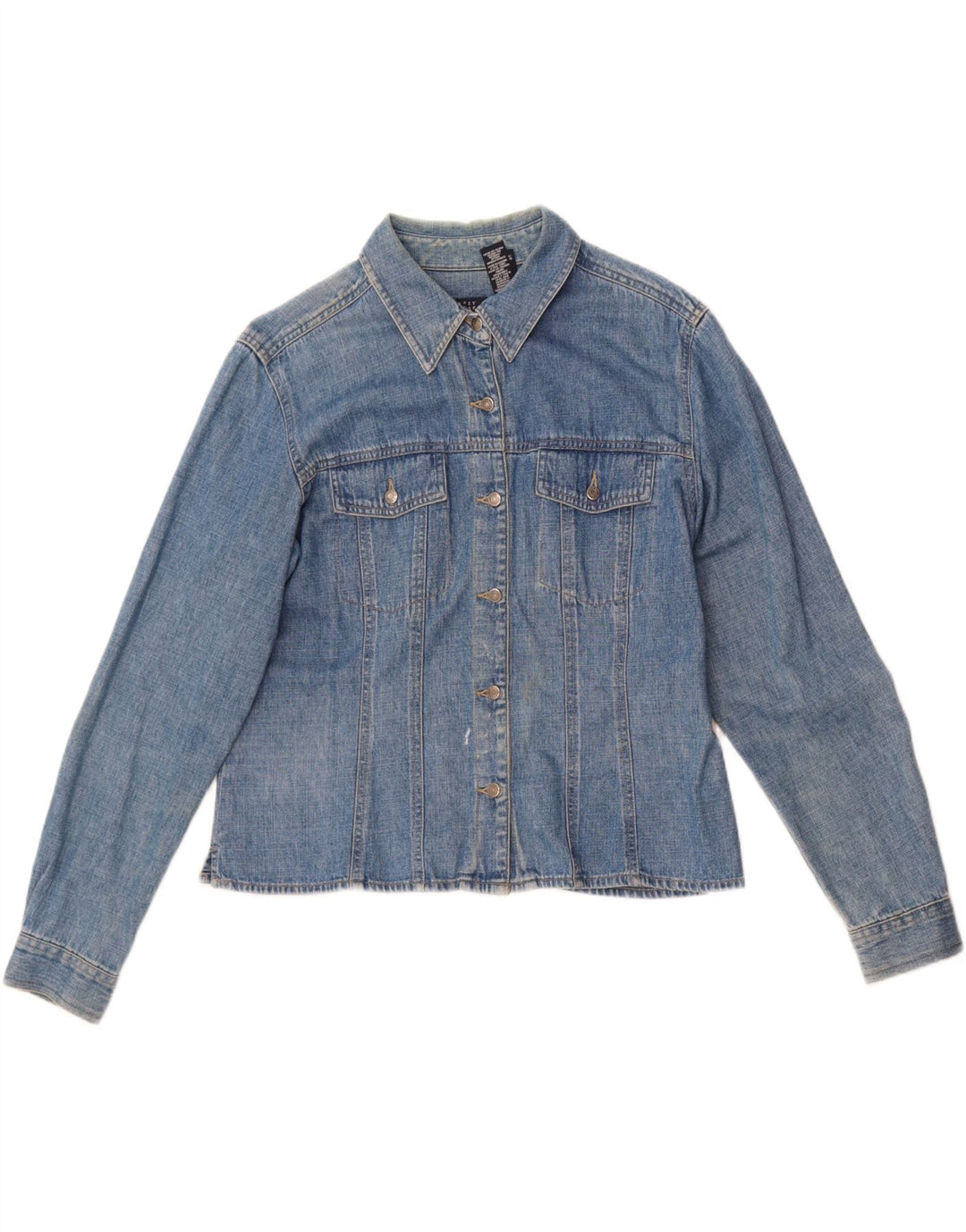 Liz Claiborne Chemise en jean pour femme UK 16 Large Bleu Coton