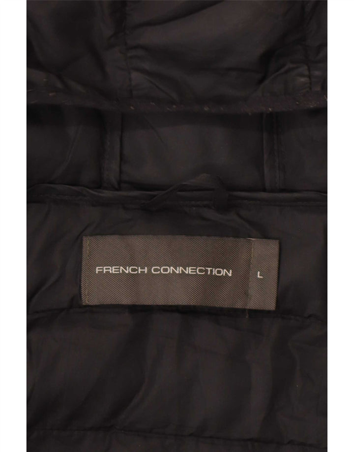 French Connection Veste matelassée à capuche pour homme UK 40 Large Noir