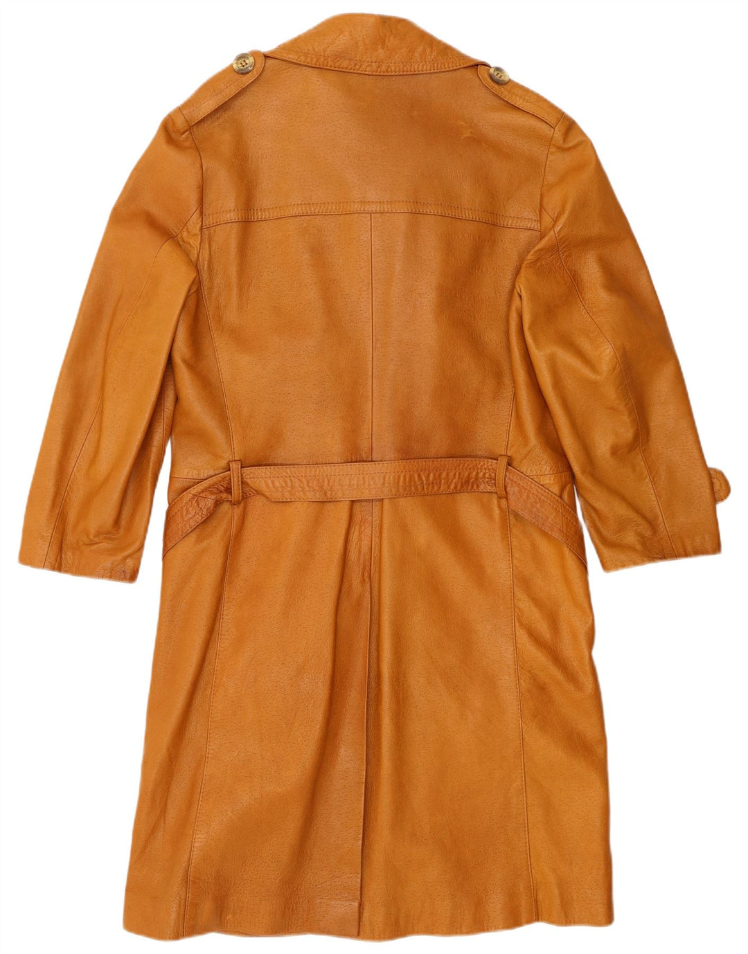 VINTAGE Manteau en cuir militaire pour hommes EU 46 Petit Beige