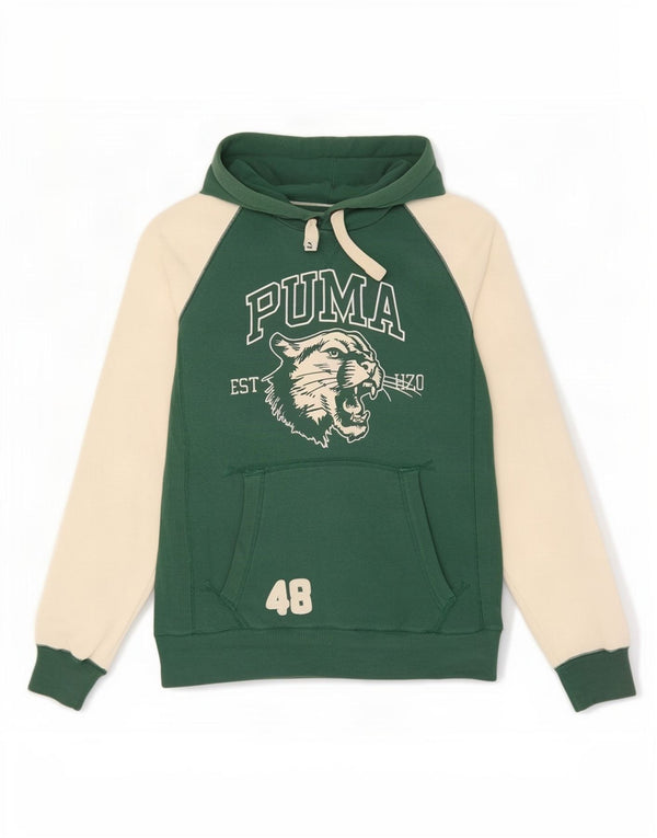 Puma Pull à Capuche Graphique Homme Vert Moyen Colourblock Cotton